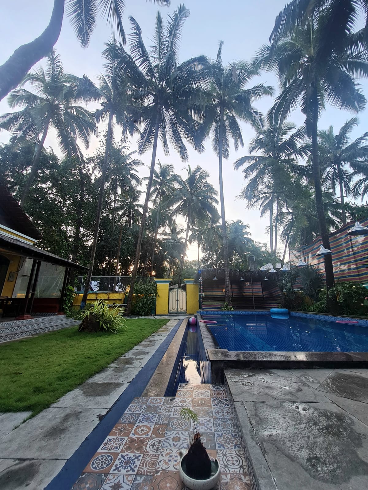Pool and small gate at Valentine Villa — private entrance and pool area